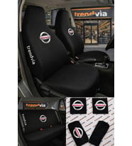 Nissan Logolu Oto Koltuk Kılıfı Ön Arka Set – Penye Likralı Universal Koltuk Koruyucu Servis Kılıfı