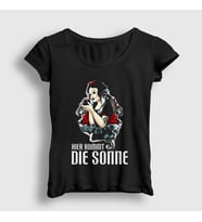 Presmono Kadın Siyah Kommt Die Sonne Rammstein T-Shirt 437392tt
