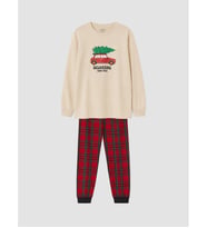 LCW Kids Bej Baskılı Erkek Çocuk Pijama Takım