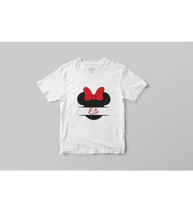 Minnie Mause Baskı Tişört ( Çocuk - Büyük ) Kişiye Özel