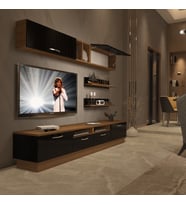 Decoraktiv Trendstyle 5220 Slm Tv Ünitesi Tv Sehpası - Ceviz Siyah (Siyah - Ceviz)