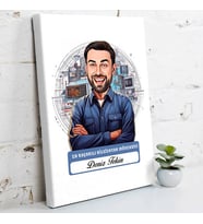 Kişiye Özel Hediye Karikatürlü En Başarılı Erkek Bilgisayar Mühendisi Kanvas Tablo