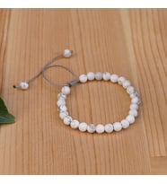 Beyaz Havlit Doğal Taş Bileklik   - 6mm