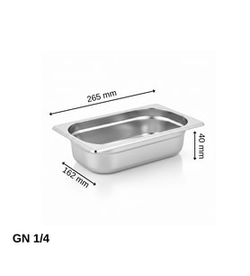 ÜRET Standart Gastronom Küvet GN 1/4 40 mm 1,2 lt