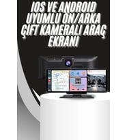 Northcity 4K 10.2 İnç Çift Kameralı Araç Multimedya Ekranı CarPlay Kablosuz Tüm Cihazlara Uyumlu
