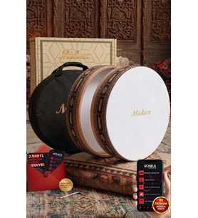 Midex BR-910 Kaliteli Bendir Def Akort Ayarlı EL Tutma Oyuklu Çantalı