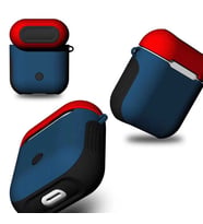 Lexroo Airpods Kılıf Shockproof Silikon - Mavi-Kırmızı