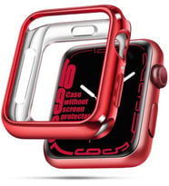Apple Watch uyumlu Ön ve Arka Metal Çerçeve Mıknatıs ile Birbine Bağlanır 360 Derece Koruma Watch Seri 1 2 3 4 5 6 7 8 SE Ultra 38mm 40mm 42mm Kasa Koruma Bumper Çerçeve (42mm Kırmızı)