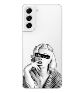 Samsung Galaxy S21 FE Uyumlu Marilyn Monroe Desenli Şeffaf Telefon Kılıfı