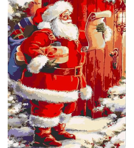 Papa Noel  Sayılarla Boyama Seti 40x50 cm (Tuvale Gerili)