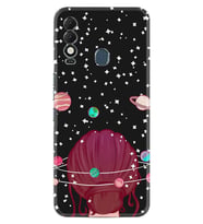 Tecno Spark 8T Kılıf Resimli Desenli Baskılı Silikon Space Woman 1311