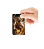 Boğa Burcu Temalı Parlak Kredi/Banka Kart Kaplama Sticker