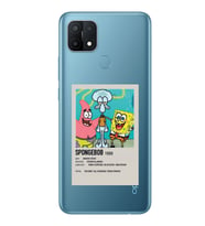 Oppo A15 / A15S Uyumlu Sunger Bob Minimalist Poster Desenli Şeffaf Telefon Kılıfı
