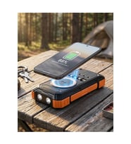 20000 mAh Powerbank Güneş Enerjili Kablosuz Şarj Hızlı Şarj Taşınabilir Batarya