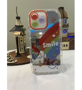 IPHONE 14 Pro Max 3d Digital Baskılı Aynalı Darbe Emici Tam Koruma Şeffaf Mika Telefon Kılıfı