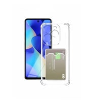 Teknomoda Tecno Spark 20 PRO Kılıf Kartlıklı Anti Şok Korumalı Şeffaf Silikon (KJ6)