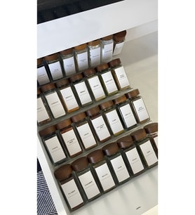 12'li Akasya Kare Cam Baharatlık Seti, 120ML, Kapaklı ve Etiketli