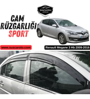 Renault Megane 3 Hb 2009-2016 Uyumlu Mugen Cam Rüzgarlığı Seti Piano Black 4'lü İthal Parlak Siyah