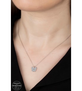 Swarovski Zirconia Kadın Kelebek 26 Taşlı Gümüş Kolye
