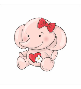 Pembe Sevimli Fil Sticker Duvar Sticker 30x25 CM