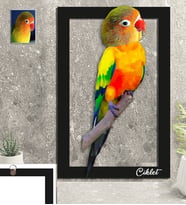 Kişiye Özel Hayvan Karikatürlü Kuş 3D Ahşap Tablo 30x47 Model-3