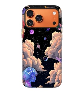 iPhone 17 Pro Max Uyumlu Kılıf Lansman İçi Kadife Temalı Desenli Silikon Space-1030