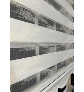 Zebra Stor Nakışlı Ekru Etek Dilimli ST 124
