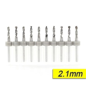 PCB Mikro Karbür CNC Matkap Ucu 10lu Set 2,10mm Tungsten 18 Shank