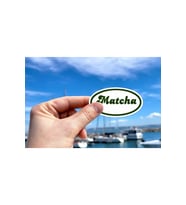 Şekilli Matcha Çayı Etiketi Çay Mat Sticker Matcha Tea 5.14x2.58 Cm (40 Adet)