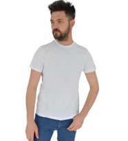 Erkek Sıfır Yaka Tişört Penye BGL-ST02799 (Beyaz)