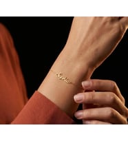 Kişiye Özel 925 Ayar Gümüş Minimal İsim Bileklik (Gold)