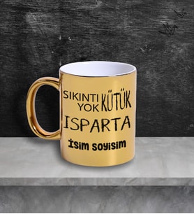 Isparta Temalı Kişiye Özel İsim ve/veya Fotoğraflı Kupa Bardak No:X025-032 (Gold)