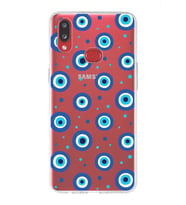 PrintiFy Samsung Galaxy A10s ile Uyumlu 1mm Slim Fit Nazar Boncuğu 1 Baskılı Şeffaf  Kılıf