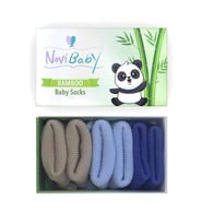 Novibaby 3'lü Bambu Yenidoğan Bebek Çorap I Coastal Sea I 0-6 ay (Karışık)