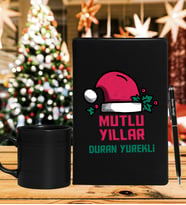 Yılbaşı İçin Kişiye Özel Defter Kalem & Varil Kupa Hediye Seti