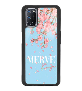 Oppo A72 Uyumlu Dökülen Sakura Tasarımlı Glossy Telefon Kılıfı