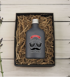BK Gift Hediye Kutulu Kişiye Özel İsimli Baba Temalı Antrasit Tasarım Cam Şişede 200 ml Kolonya-7, Babaya Hediye, Babalar Günü Hediyeleri, Hediyelik Baskılı Kolonya