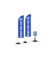 Otopark Temalı 2 Adet Yelken Bayrak,1 Adet Reklam Duba Paketi