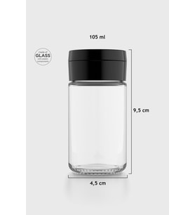Renga Dorian 105 ml Bej Kapaklı Cam Tuzluk 121006 (Siyah)