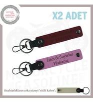 Otobüs Anahtarlarına Uygun, İsim Ve Plaka Yazılabilen x2' li Anahtarlık Takım, Pembe-Bordo-SK (Çok Renkli)