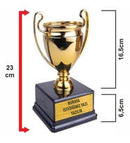 Şampiyonlar Ligi Mini Kupası (23 cm) Kişiye Özel Yazı Yazılır Kupa Ödül Kupası (Gold)