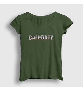 Presmono Kadın Haki Logo Call Of Duty T-Shirt 26957tt (Haki)