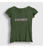 Presmono Kadın Haki Logo Call Of Duty T-Shirt 26957tt (Haki)