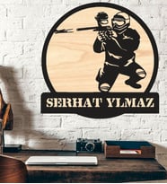 Kişiye Özel Paintball Oyun Temalı  Ahşap Duvar Tablo