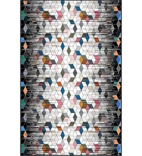 Eliana Home Baskılı, Yıkanabilir Kaymaz Taban Salon Halısı LNA1565-HT1406 100x150 cm (Siyah)