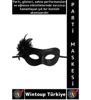 #PartiMaskesi Kostüm Davet Yılbaşı Cosplay Eğlenceli Balo Çok Şık Estetik Simli Tüylü Parti Maskesi