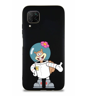 Huawei P40 Lite Soft Premier Kapak Sandy Tasarımlı Silikon Kılıf - Siyah (Şeffaf)