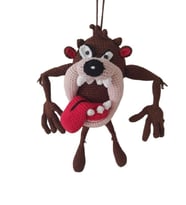 Tazmanya Canavarı Araba Dikiz Aynası Süsü Amigurumi Organik Anahtarlık Oyuncak
