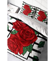 Rose Box 3d Pamuk Saten Çift Kişilik Nevresim Takımı
