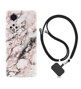 Huawei Nova Y70 Y90 Nova 9 SE  Kılıf Boyun Askılı Silikon Colorfull Marble 2 1389